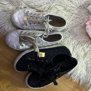 Black and white shoes